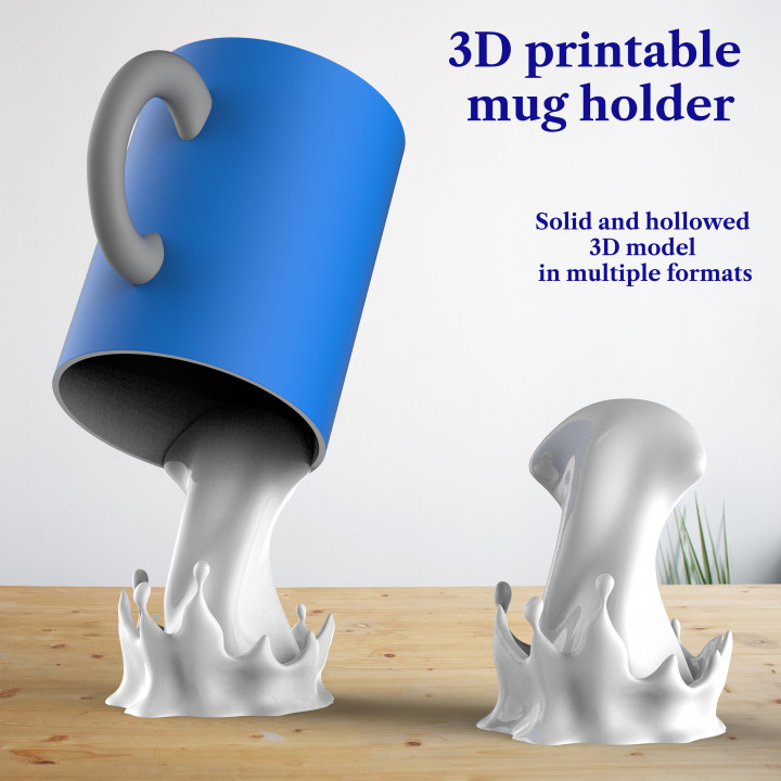 $3.00Mug holder, cup holder "Splash" 3D printable home decor