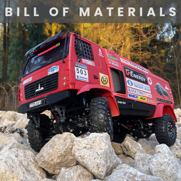 RC truck MAZ SportAuto 4X4: Bill of materials