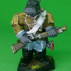 Picture of print of Hippo Soldier Shotgun / Hippofolk Warrior / Hippopotamus Army