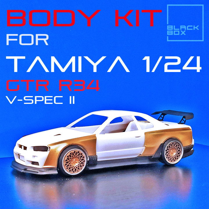 Download GTR R34 VspecII BODYKIT For Tamiya 1/24 Da black-box-MINIATURES STL