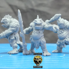 Picture of print of Koa Toa fish folk with Spears (pre supported)