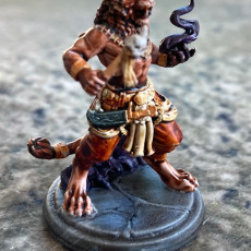 Picture of print of Tabaxi leonin mage 32mm pre-supported
