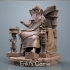 God on Throne - Sumerian God Enki on ornate throne with game board image