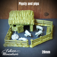 Picture of print of Porcherie et cochons - 28mm for wargame