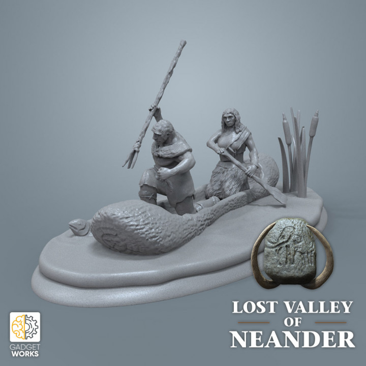 $6.00Neanderthal Fishing couple in boat