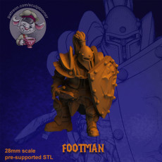 Footman - 28 mm miniature 3D print model