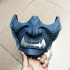 Ghost Mask - Samurai  Japanese Mask -  Halloween Cosplay print image