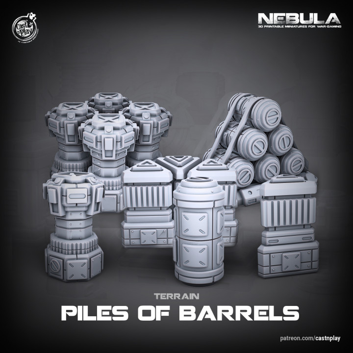 Piles of Barrels (Pre-Supported) | Nebula's Cover
