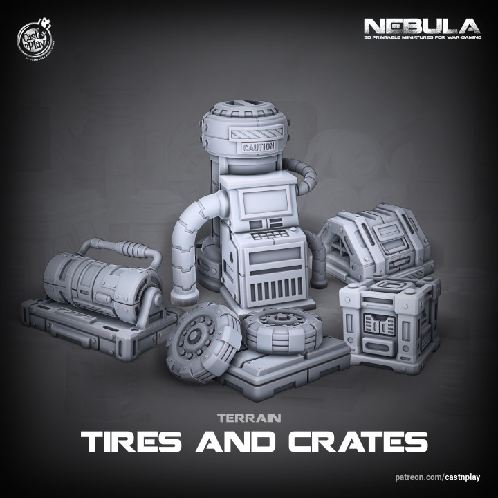 Tires and Crates (Pre-Supported) | Nebula's Cover