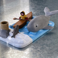 Picture of print of Kayak and whale pen holder