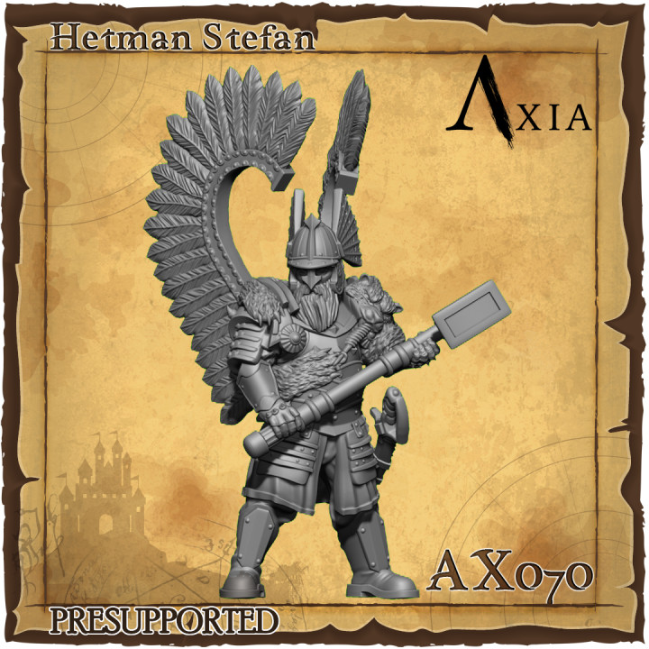 $5.00Heresylab - AX070 Hetman Stefan, Winged Hussar with Great Weapon Amber Husaria