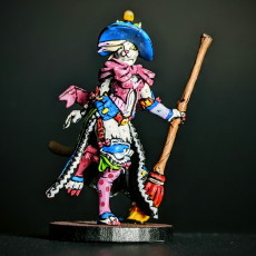 Picture of print of Black Witch Tabaxi - Tabaxi Caravan - PRESUPPORTED - 32mm scale - Illustrated & Stats This print has been uploaded by Sabi Berkley