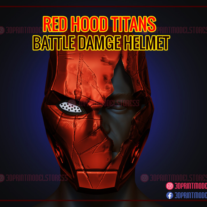 Red Hood Titans Battle Damage Helmet - Titans Season 3 Cosplay