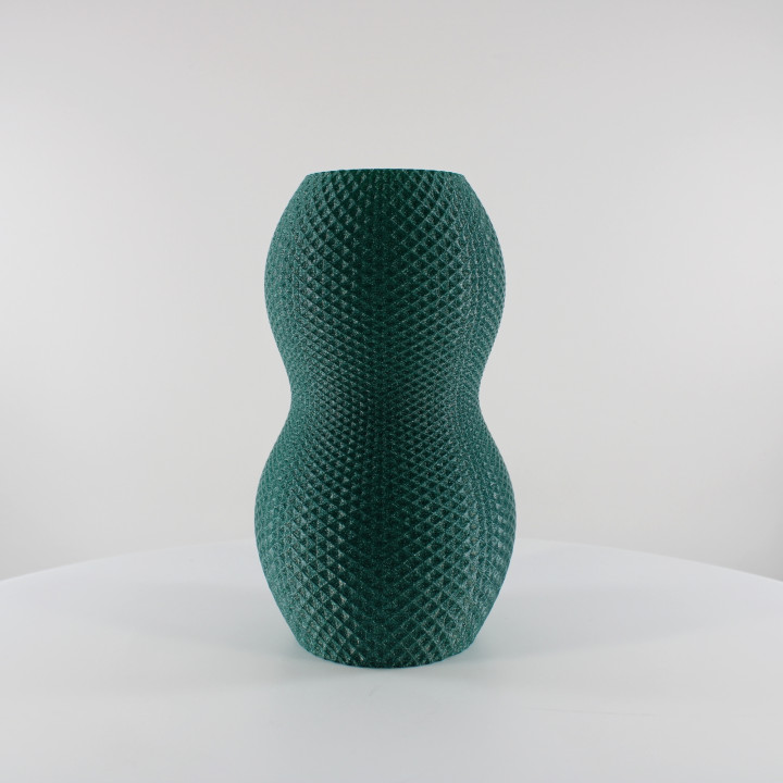 $3.00Double Sphere Vase, Inward Diamond Texture, Slimprint