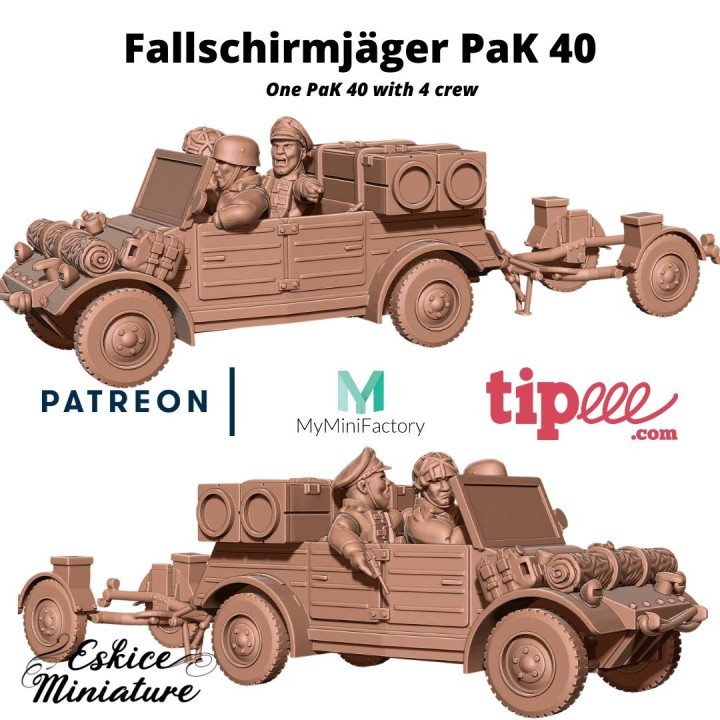 $9.99Kubelwagen, médecin, radio fallschirmjäger - 28mm for wargame
