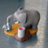 Elephant bath pen holder print image