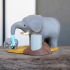 Elephant bath pen holder print image