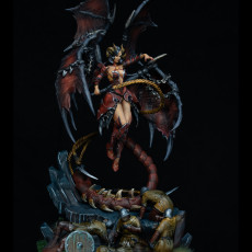 Picture of print of Zurae-Ta succubus diorama 75mm and 32mm pre-supported