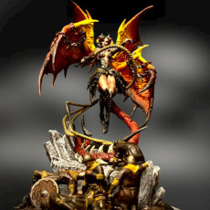 Picture of print of Zurae-Ta succubus diorama 75mm and 32mm pre-supported