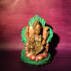 Picture of print of Lakshmi on Lotus throne & Kirtimukham