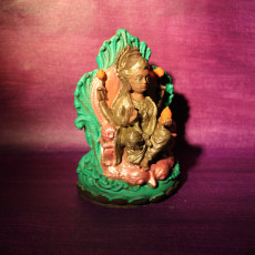 Picture of print of Lakshmi on Lotus throne & Kirtimukham