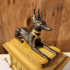 Egyptian Anubis themed trinket box with dog statue print image