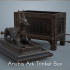 Egyptian Anubis themed trinket box with dog statue image