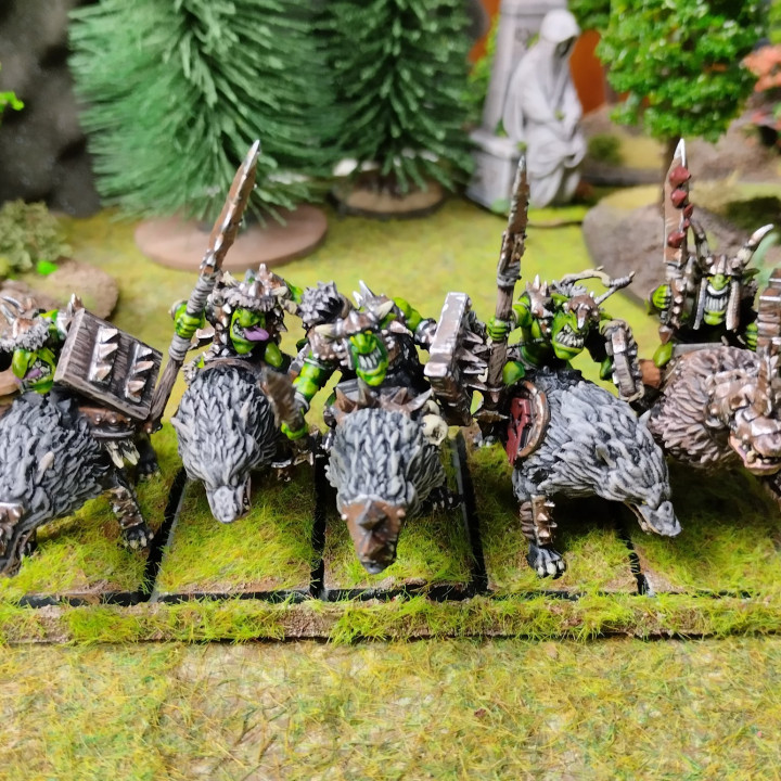 3D of Goblin Wolfriders multi-part regiment by Gaelion