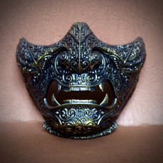 Picture of print of Japanese Mask - Ghost Mask Carved