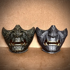Picture of print of Japanese Mask - Ghost Mask Carved