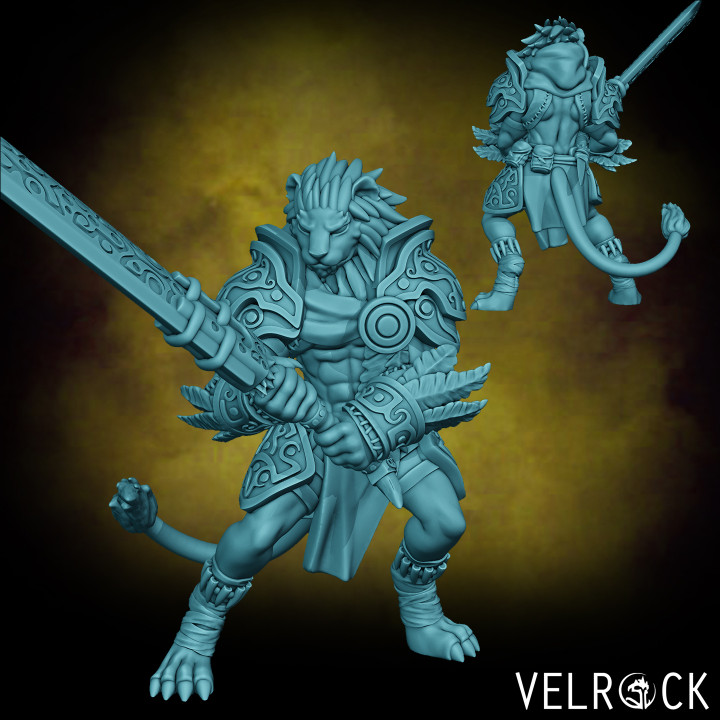 $4.00Male Leonin Warrior with Greatsword (PRESUPPORTED)