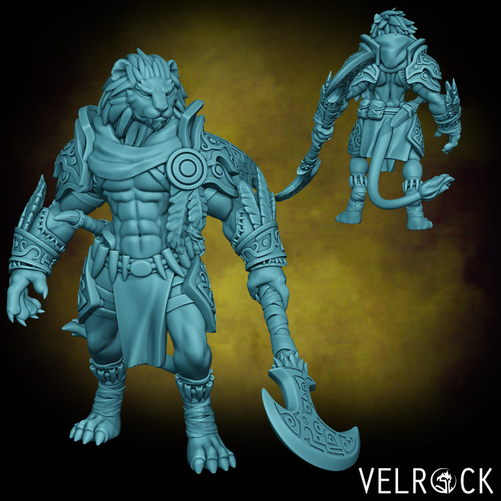 $4.00Male Leonin Warrior with Glaive (PRESUPPORTED)