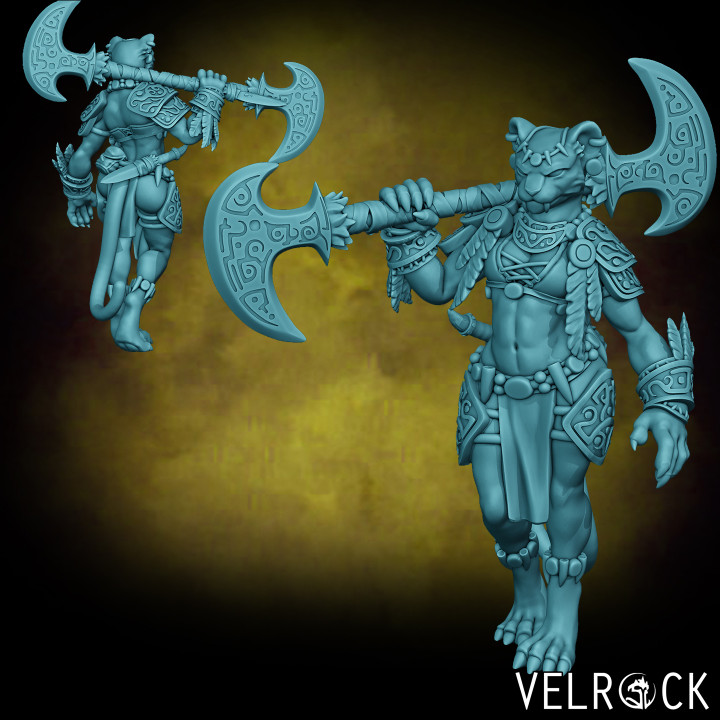 $4.00Female Leonin Warrior with Glaive (PRESUPPORTED)