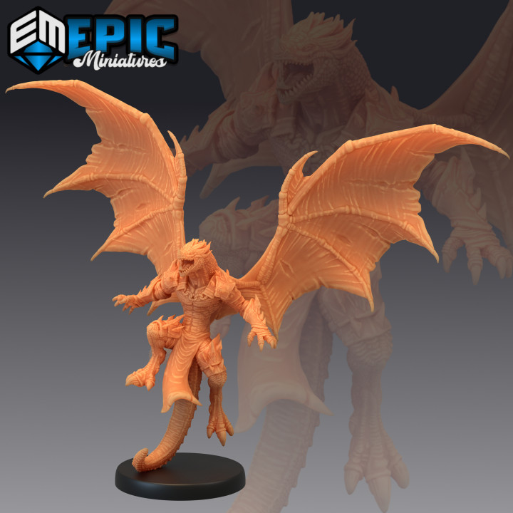 $3.90Flying Dragonborn / Winged Half Dragon Warrior / Draconic Player Character
