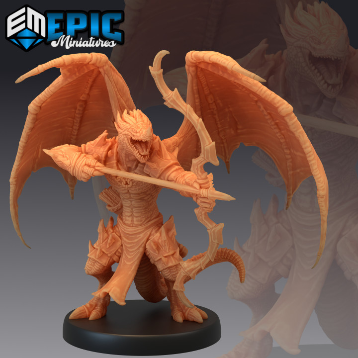 $3.90Flying Dragonborn Archer / Winged Half Dragon Warrior / Draconic Player Character