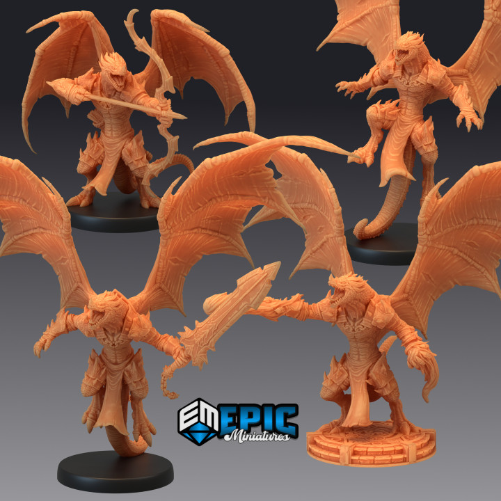 $12.90Flying Dragonborn Set / Winged Half Dragon Warrior / Draconic Player Character