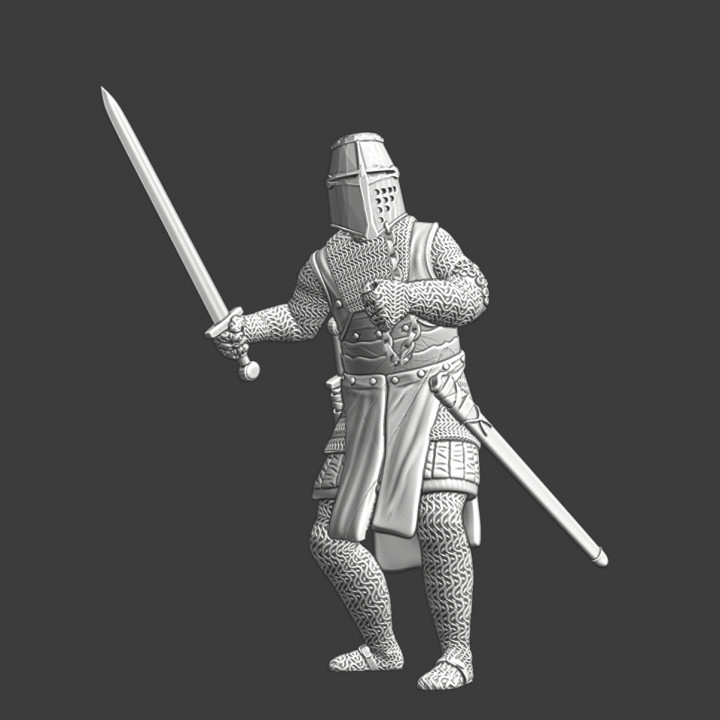$5.00Medieval knight with great helmet and sword