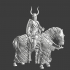 Horned Teutonic knight mounted with mace image