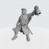 Medieval knight celebrating holding pagan helmet 3D print model image