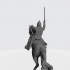 Medieval mounted Russian Noble man with sword up image