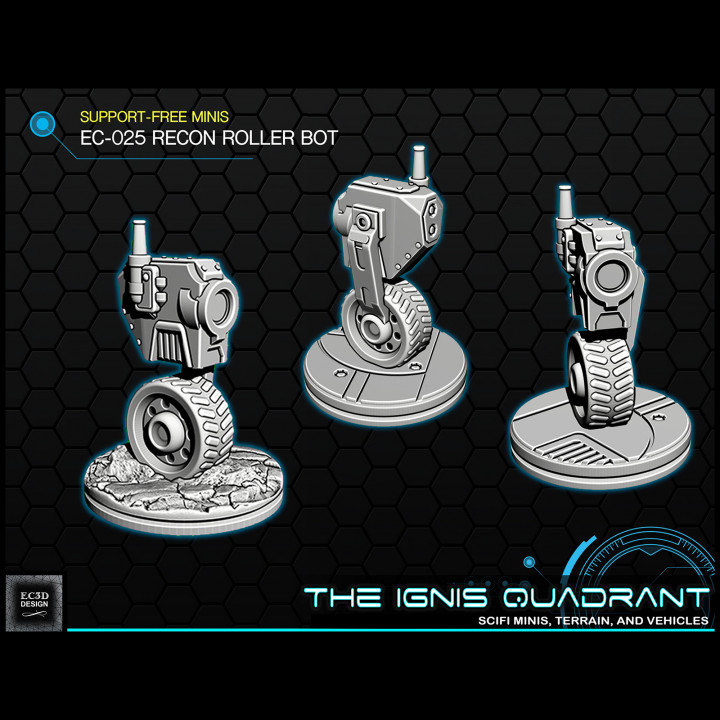 Sci-fi "EC-025" Recon Roller Bot [Support-free]