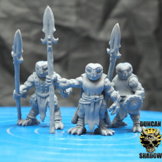Picture of print of Owl Folk with Spears (pre supported)