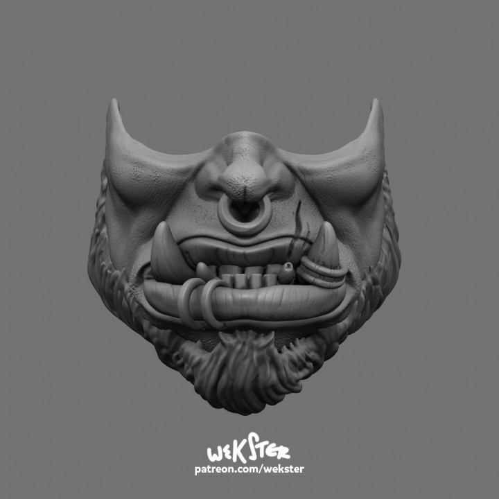 Printable Orc mask - single multimaterial by Vedran
