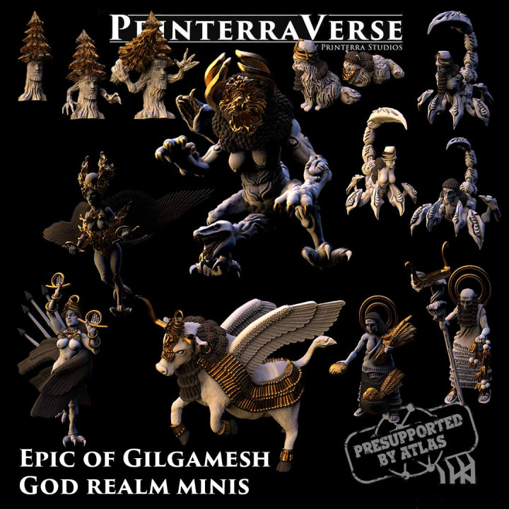 3d Printable 007 Epic Of Gilgamesh Gods Minis By Printerra Studios