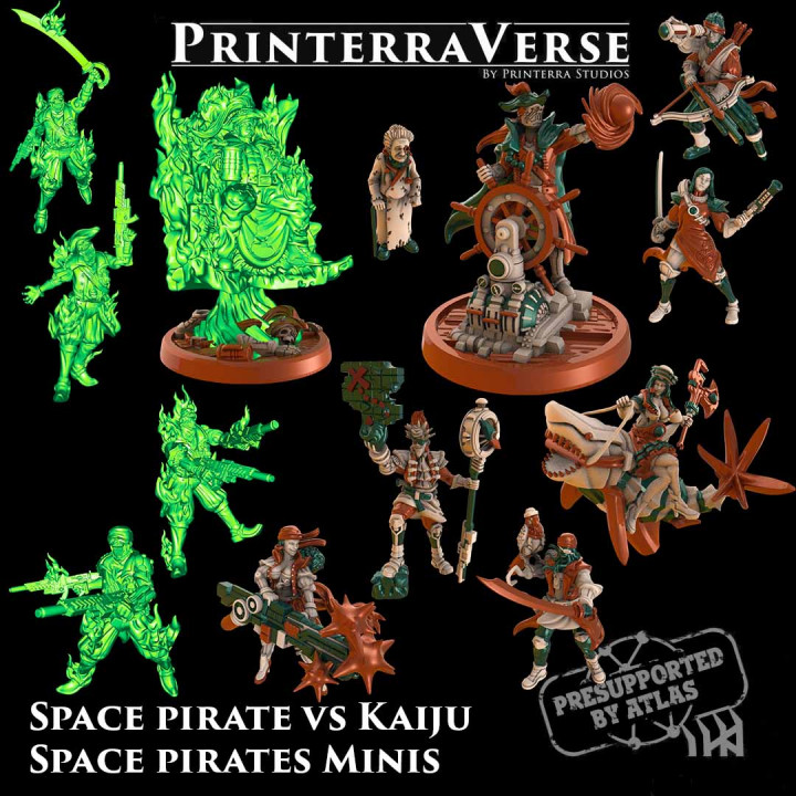 $30.00009 Space Pirate vs Kaiju Pirates Minis