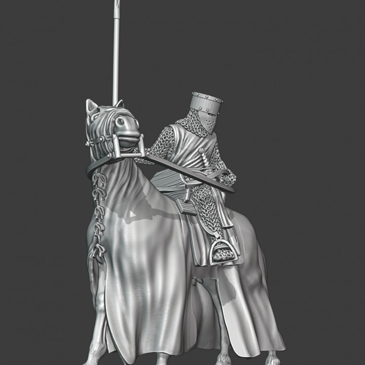 $7.50Medieval Mounted Crusader knight looking back