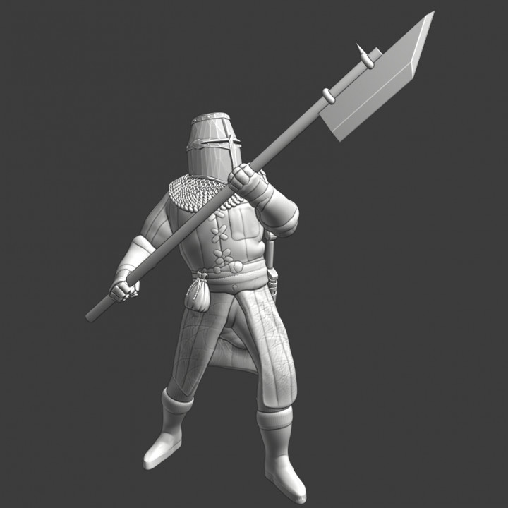 $5.00Medieval knight great helmet with poleweapon