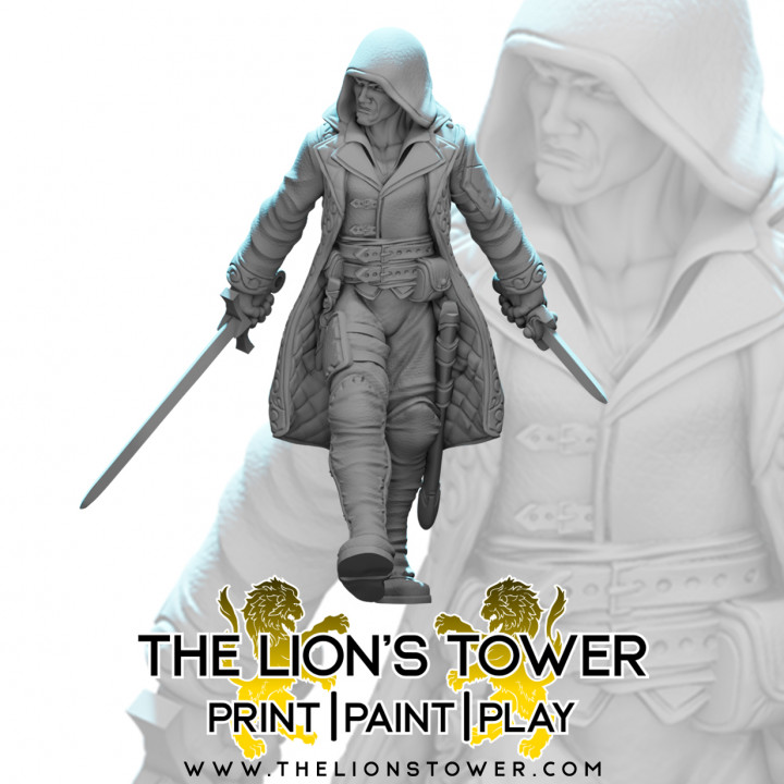 Antari - Human Assassin (32mm scale presupported miniature)'s Cover