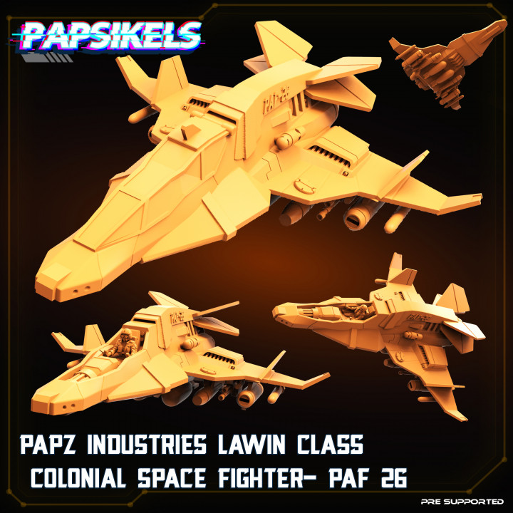 $8.99PAPZ INDUSTRIES LAWIN CLASS COLONIAL SPACE FIGHTER PAF 26