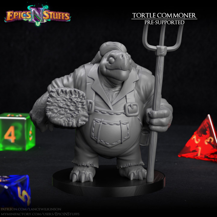 $2.99Tortle Commoner Miniature - Pre-Supported